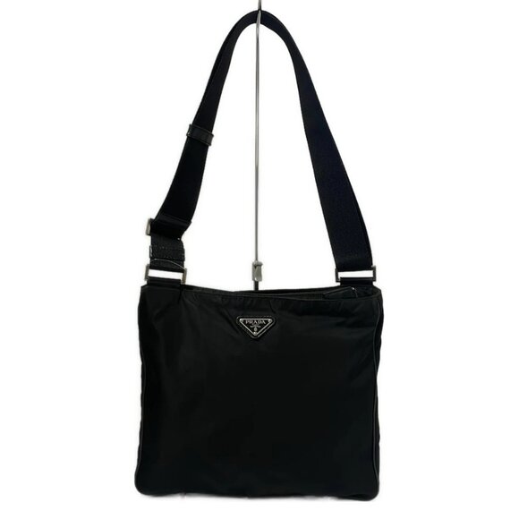 Auth PRADA - Black Nylon Leather Shoulder Bag - Picture 1 of 9